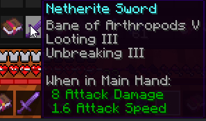 Стол зачарований в майнкрафт