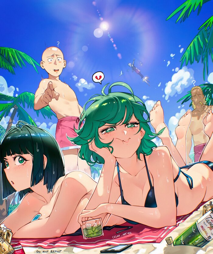         , Anime Art, Tatsumaki, Fubuki, Saitama, King (Onepunchman), Onepunchman, , , , One-piece swimsuit