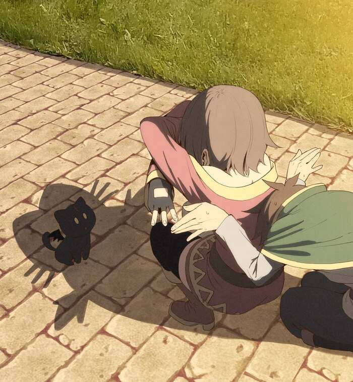 Chomusuke , Anime Art, Konosuba, Megumin, Satou Kazuma, Chomusuke, Cat Shadow, Instagram ()