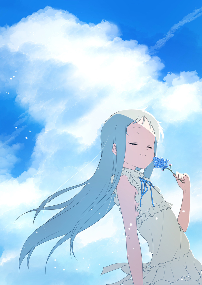 Menma Anime Art, , Anohana, Honma Meiko, Pixiv