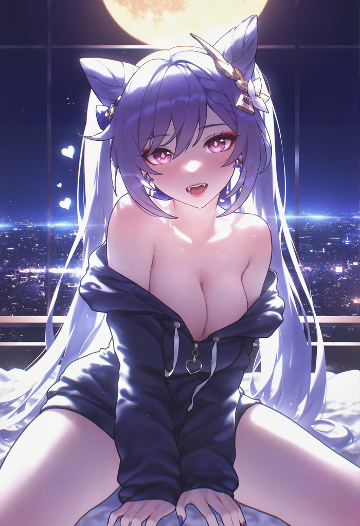 Night City Anime Art, Genshin Impact, Keqing (Genshin Impact), Ministro,  