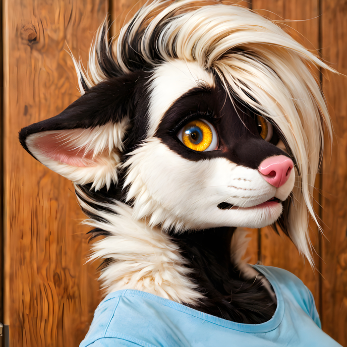    Wolfmks #1556  , , Furry Art, Furry Skunk, Stable diffusion 3, 