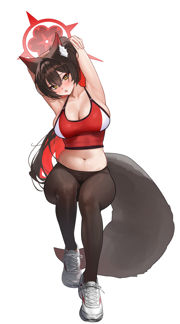 Wakamo Anime Art, , Blue Archive, Kosaka Wakamo, Animal Ears, 
