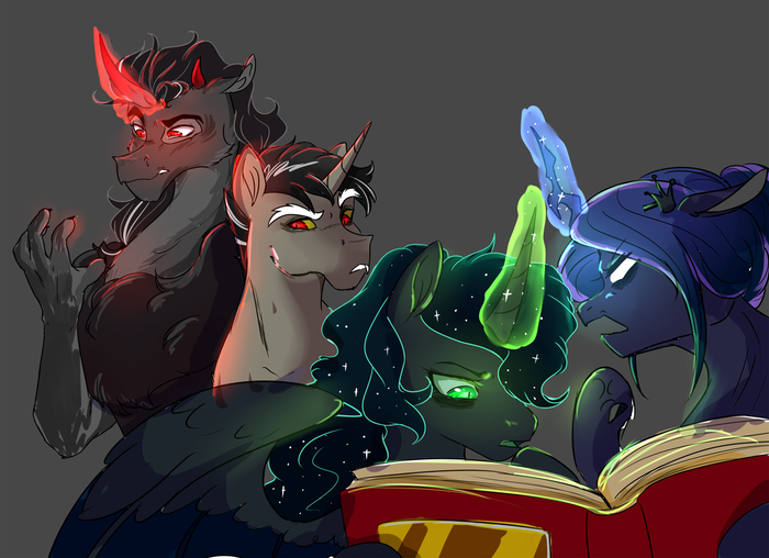   My Little Pony, Original Character, Ponyart, Princess Luna, Nightmare Moon, Queen Chrysalis, MLP Discord, King Sombra