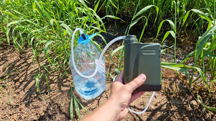 Походный фильтр в действии.