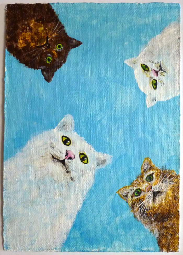 Картина "Котики" акрил ДВП