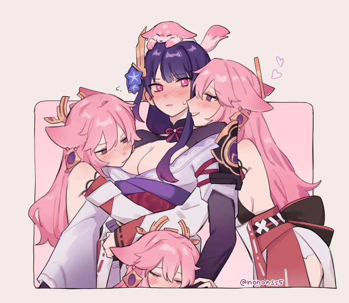  Genshin Impact, Yae Miko (Genshin Impact), Raiden Shogun (Genshin Impact), , , , , Anime Art