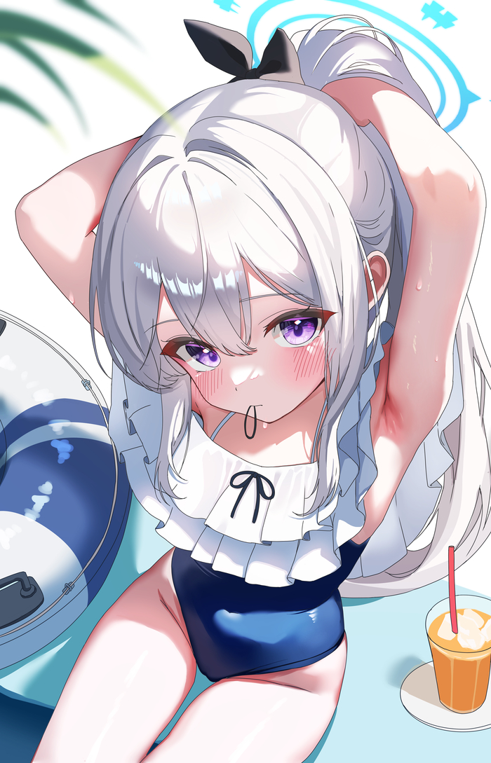 Tsukiyuki Miyako #014 , Anime Art, Blue Archive, Tsukiyuki Miyako, , One-piece swimsuit,  , 