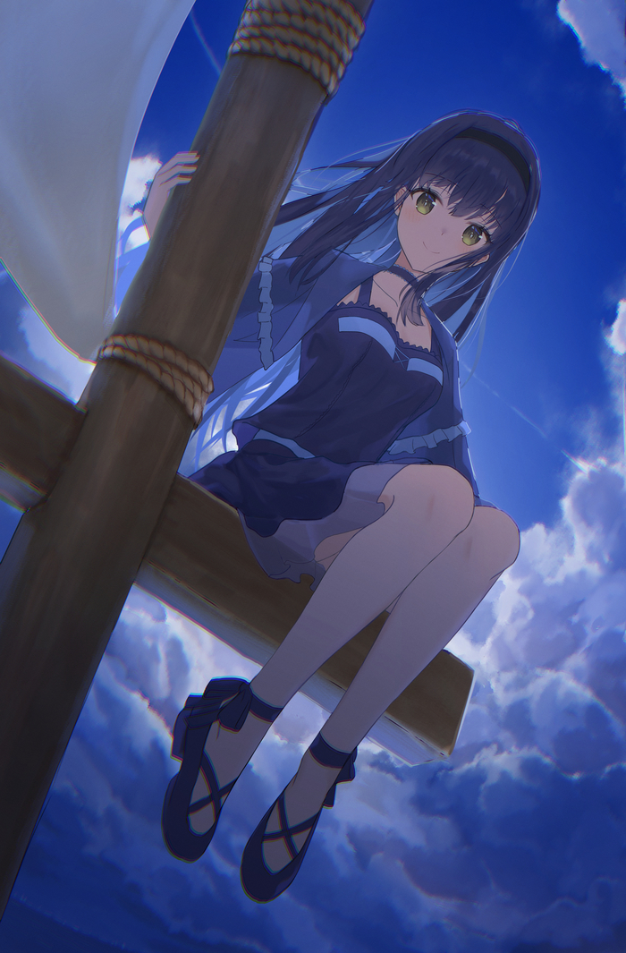 Kamome Anime Art, , Summer Pockets, Kamome Kushima, Pixiv, 