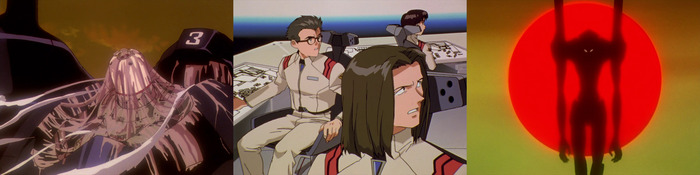 Зараженная Ангелом Ева и капсула. Реакция на приказ считать Еву-03 врагом. Ева-03.