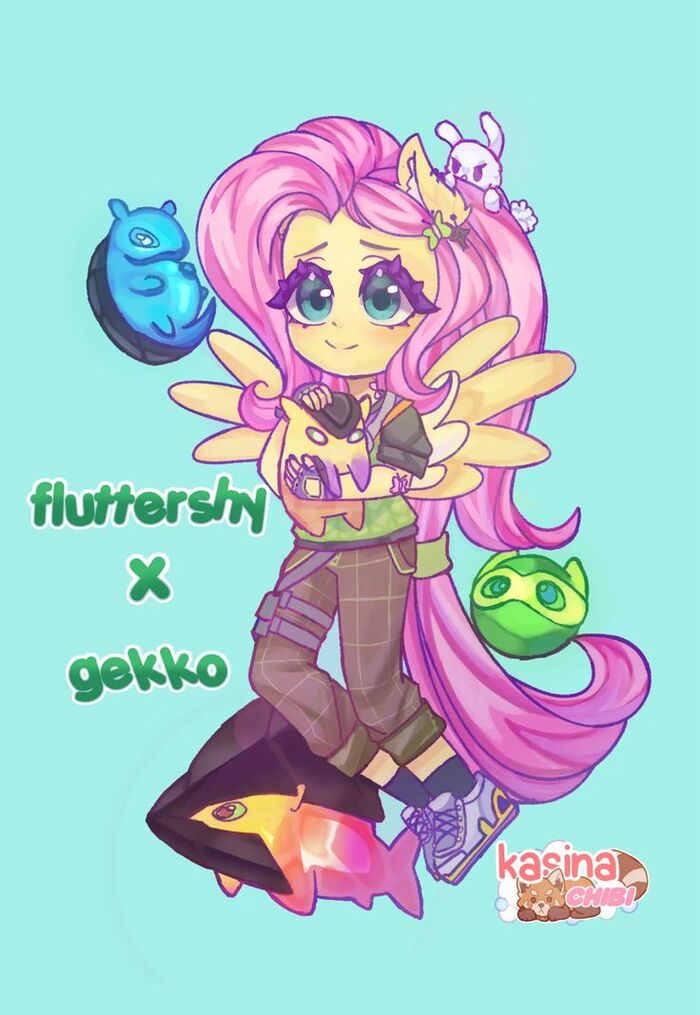 / My Little Pony, MLP Crossover, Valorant, Fluttershy, 