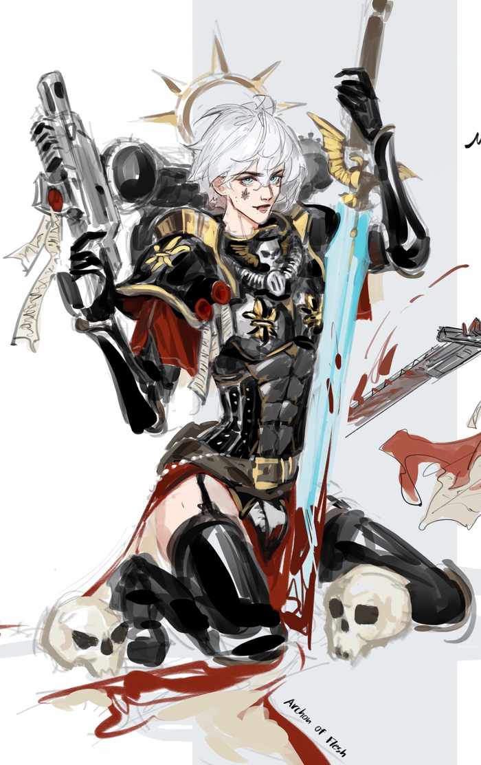 Фембой Сороритас по арту Celestial Fang