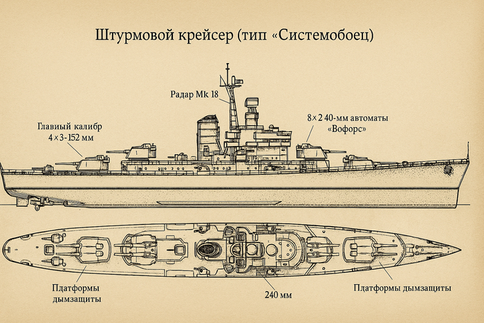 ТЕХНИКО-ТАКТИЧЕСКОЕ ОБОСНОВАНИЕ ПРОЕКТА ШТУРМОВОГО КРЕЙСЕРА
