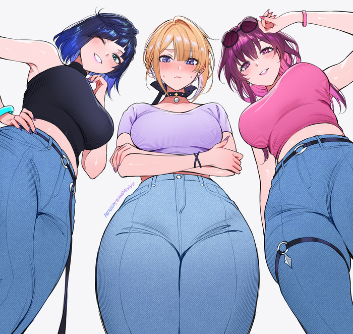 -... Anime Art, , Genshin Impact, Zenless Zone Zero, Honkai: Star Rail, Yelan (Genshin Impact), Evelyn Chevalier (zzz), Kafka (Honkai: Star Rail), Qiandaiyiyu, 