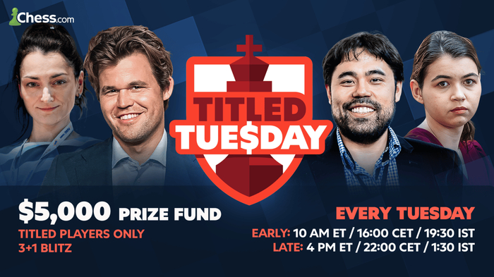 Кто является рекордсменом по количеству побед в одном из самых известных онлайн-турниров Titled Tuesday?