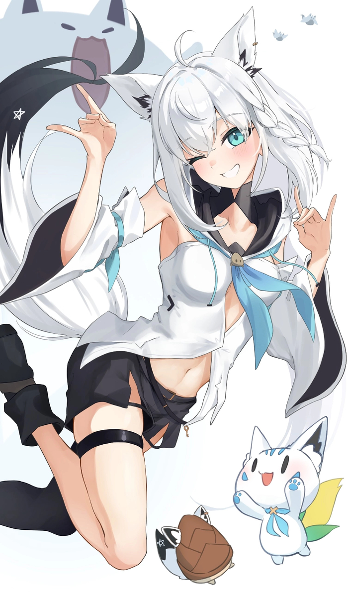 Fubuki , Anime Art, Animal Ears, Shirakami Fubuki, Hololive, Virtual YouTuber