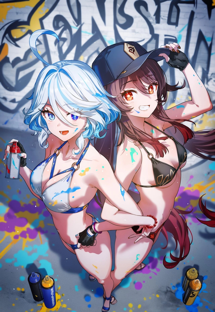 Genshin Impact | Hu Tao & Furina , , Anime Art, Hu Tao (Genshin Impact), Furina (Genshin Impact), Genshin Impact,  , Twitter ()