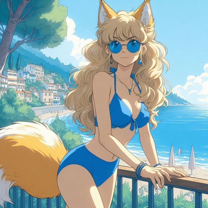    ()  , , Anime Art, , , Original Character, , Animal Ears, , , , , Ginger & White, 