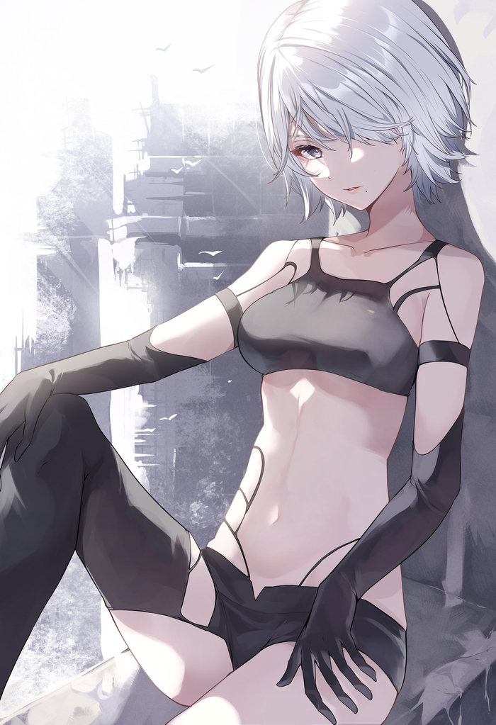  Anime Art, , Game Art, Nier Automata, Yorha unit no 2 type A, Pixiv