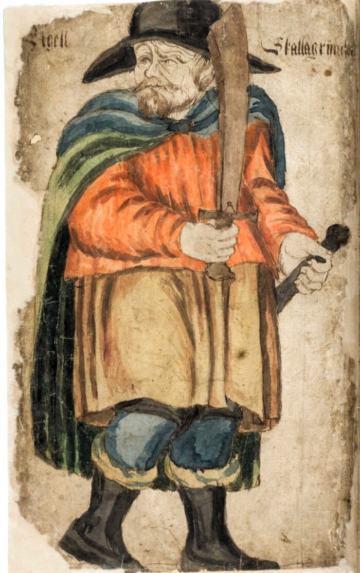 Эгиль Скаллагримсон, изображения из Íslendingasögur; Ísland, 1670-1682 (AM 426 fol.)