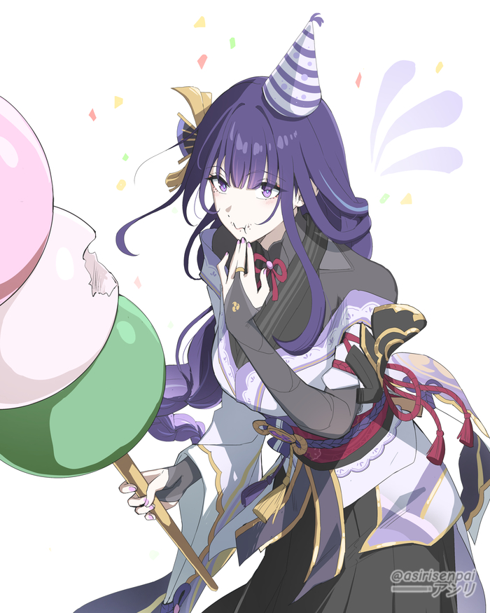  ! , Anime Art, Pixiv, Genshin Impact, Raiden Shogun (Genshin Impact), Asiri senpai