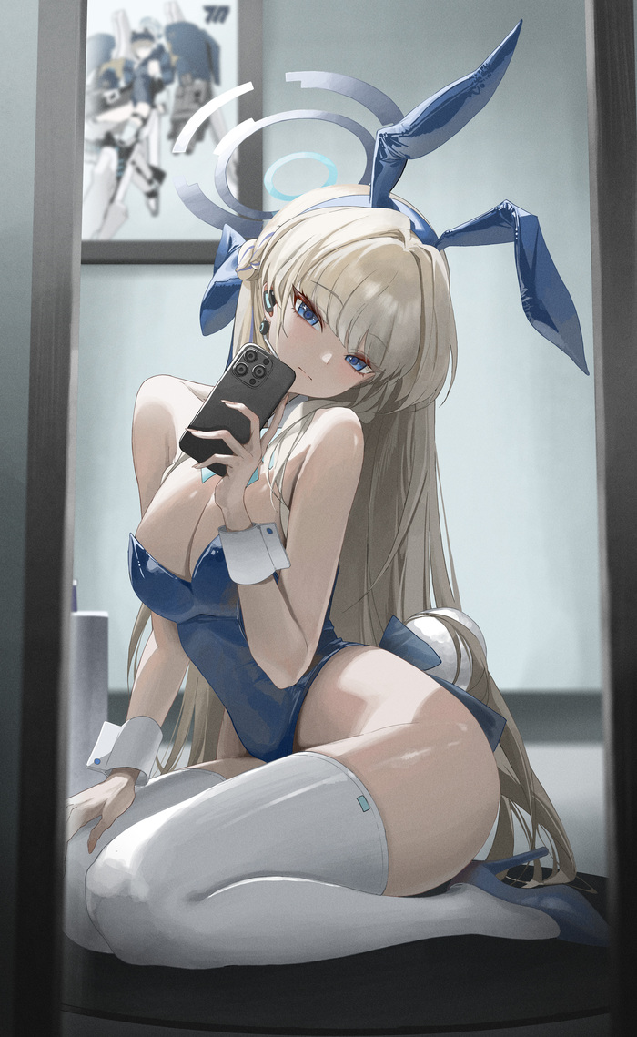 Anime Art, , Blue Archive, Asuma Toki, Bunnysuit, Bunny Ears, , 