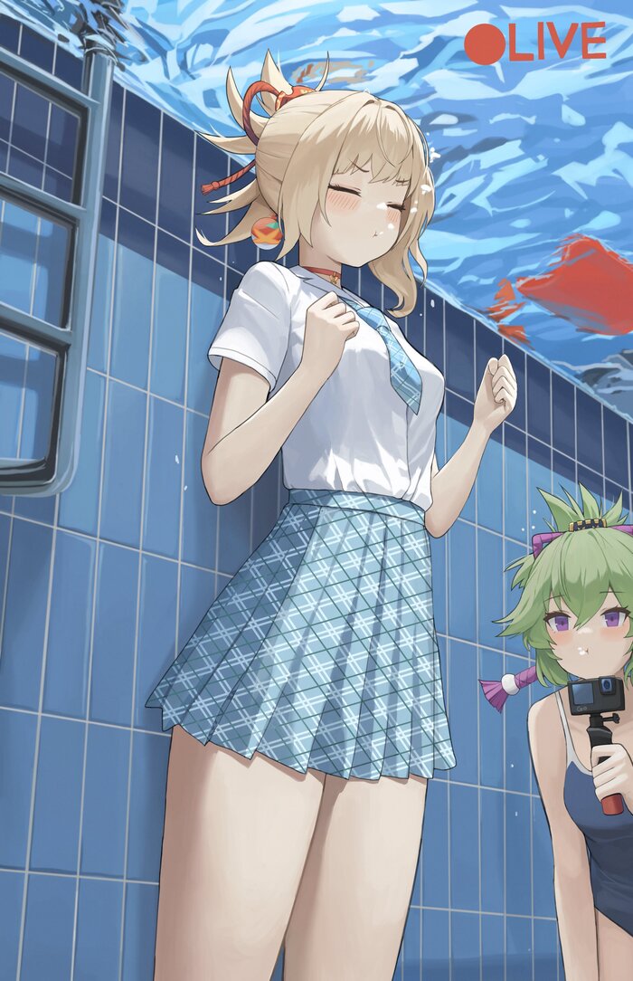   Genshin Impact, , Anime Art, Yoimiya (Genshin Impact), Kuki Shinobu (Genshin Impact), , ,  , 