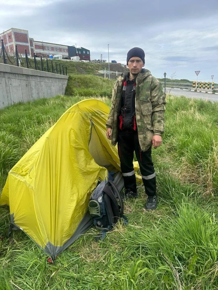 Матрос из Омска работающий на Чукотке - держись! Чукотка, Баржа, Паром, Анадырь, Палатка, Одиночный пикет, Матрос