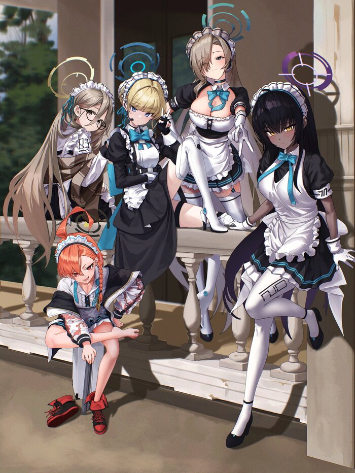    , Anime Art, Blue Archive, Murokasa Akane, Asuma Toki, Ichinose Asuna, Mikamo Neru, Kakudate Karin, 
