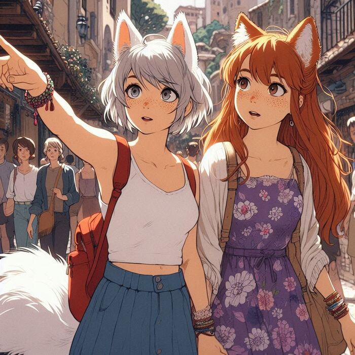  ! e09 -    , , Anime Art, , ,  , Original Character, , Animal Ears, , , , , , Ginger & White, 