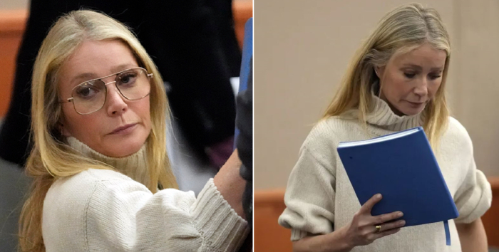 Гвинет на судебном заседании.