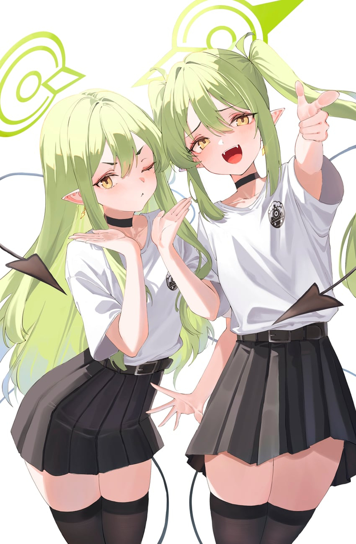 !   ! , Blue Archive, Anime Art, Tachibana Hikari, Tachibana Nozomi, , , 