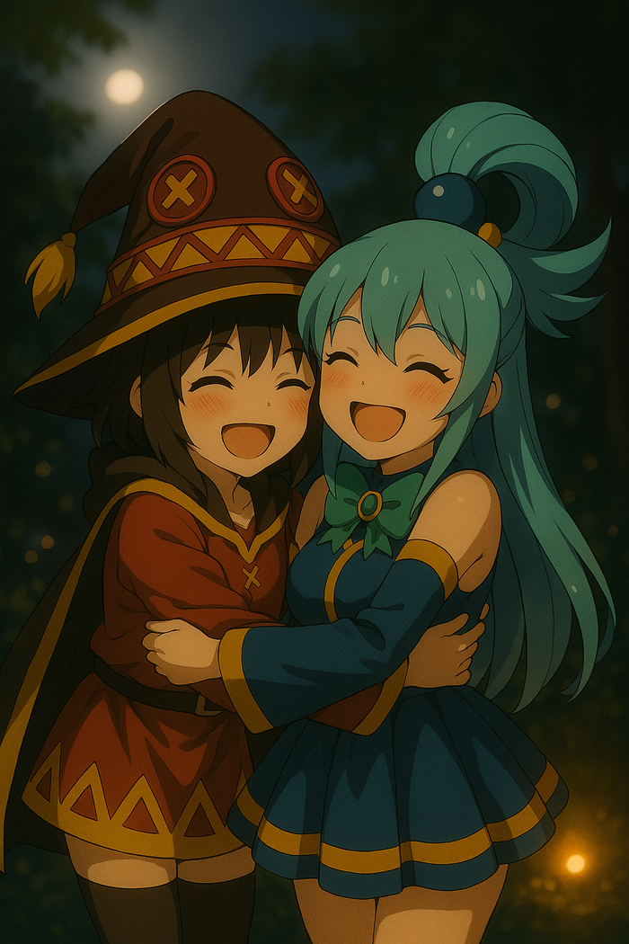   , Konosuba, Megumin, Aqua, Anime Art, Dall-e