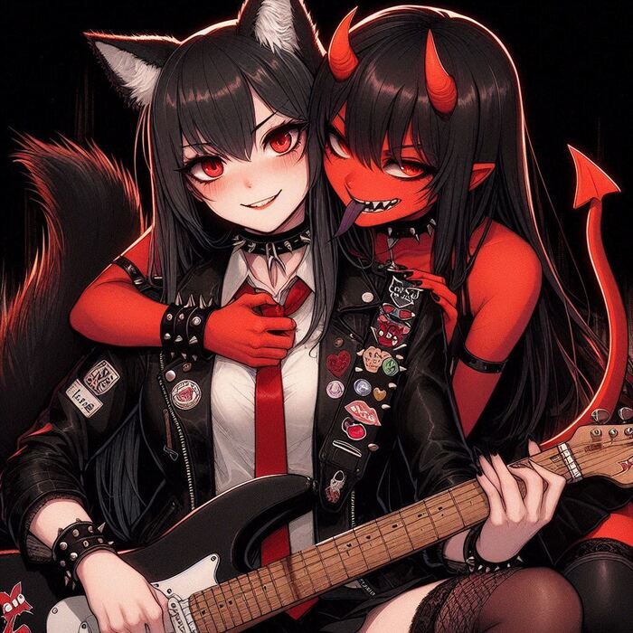 Rox Fox - 'Satan Is In Love With Me'  , , Anime Art, , ,  , Original Character, , Animal Ears, , , , Metal, Ginger & White, 