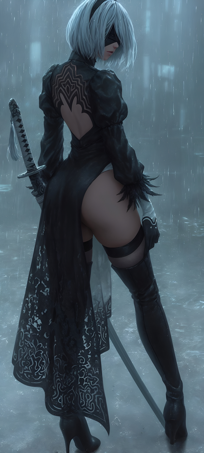YoRHa No.2 Type B , Anime Art, Nier Automata, Yorha unit no 2 type B, , , , Game Art,  , 