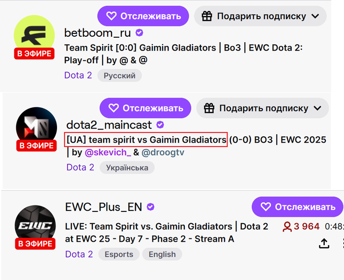     , Dota 2, Twitchtv, Team Spirit, , , Maincast, , 