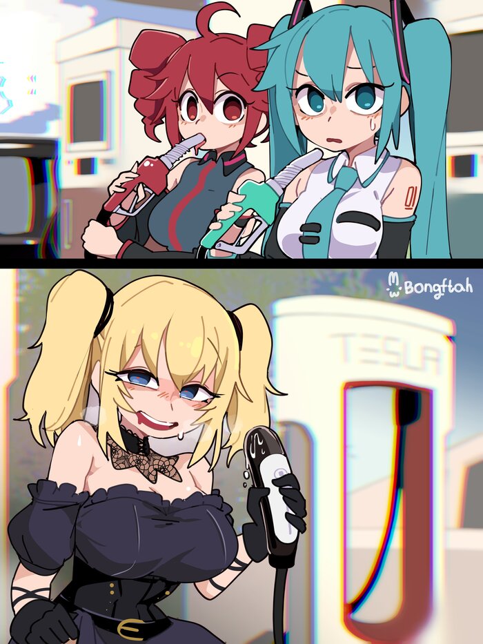   ? , Anime Art, Ani (Grok), Hatsune Miku, Kasane Teto, , Tesla, , X (Twitter)