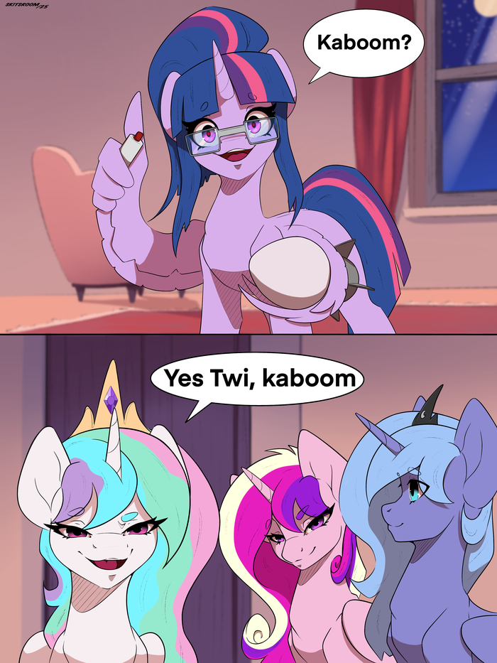 ? My Little Pony, Ponyart, Princess Cadance, Princess Celestia, Princess Luna, Twilight Sparkle, Skitsroom