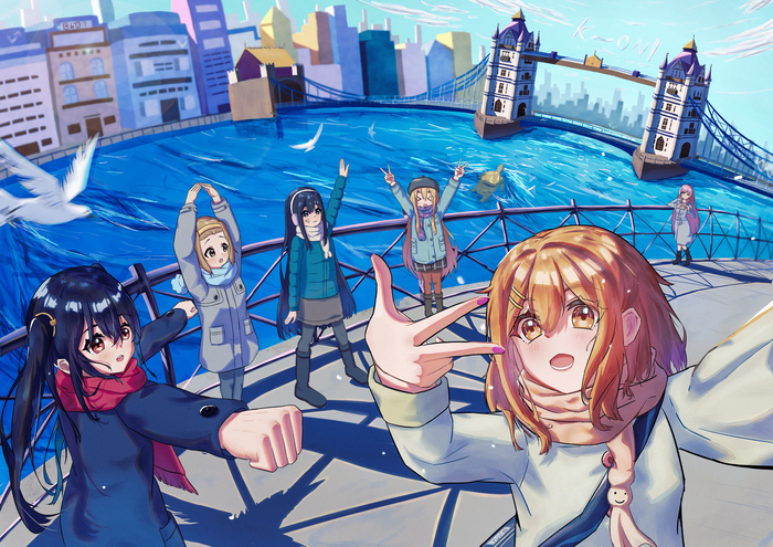   , Anime Art, K-on, Yui Hirasawa, Azusa Nakano, Ritsu Tainaka, Akiyama Mio, Tsumugi Kotobuki,  , 