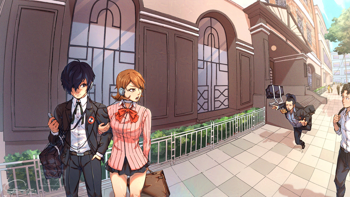  Chuckuddin, , , Anime Art, Persona, Persona 3, Yuuki Makoto (Persona 3), Takeba Yukari, , Game Art