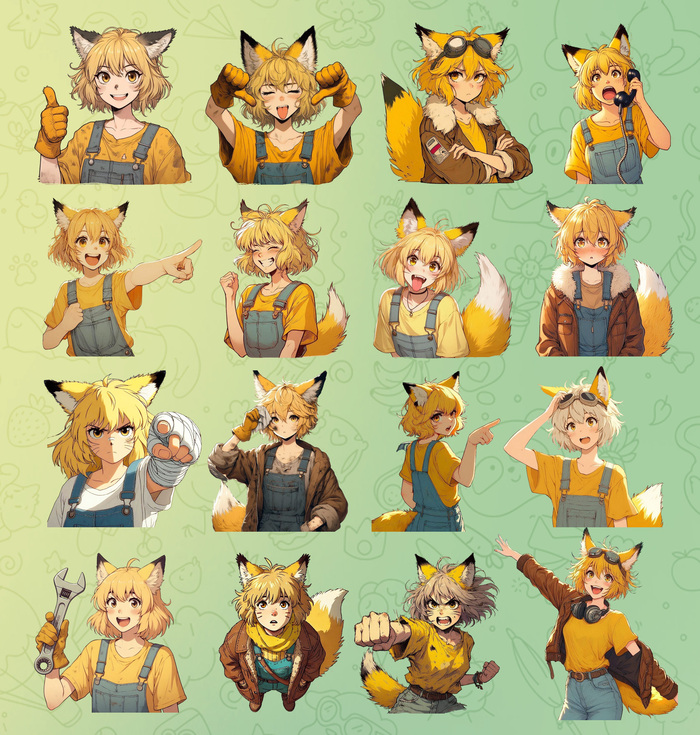   -   , , Anime Art, , ,  , Original Character, , Animal Ears, ,  Telegram, , Ginger & White