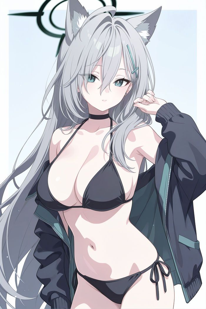  Anime Art, , Blue Archive, Shiroko Terror, Animal Ears,  , 
