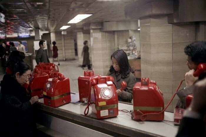 Общественные телефоны в Японии. 1953 год