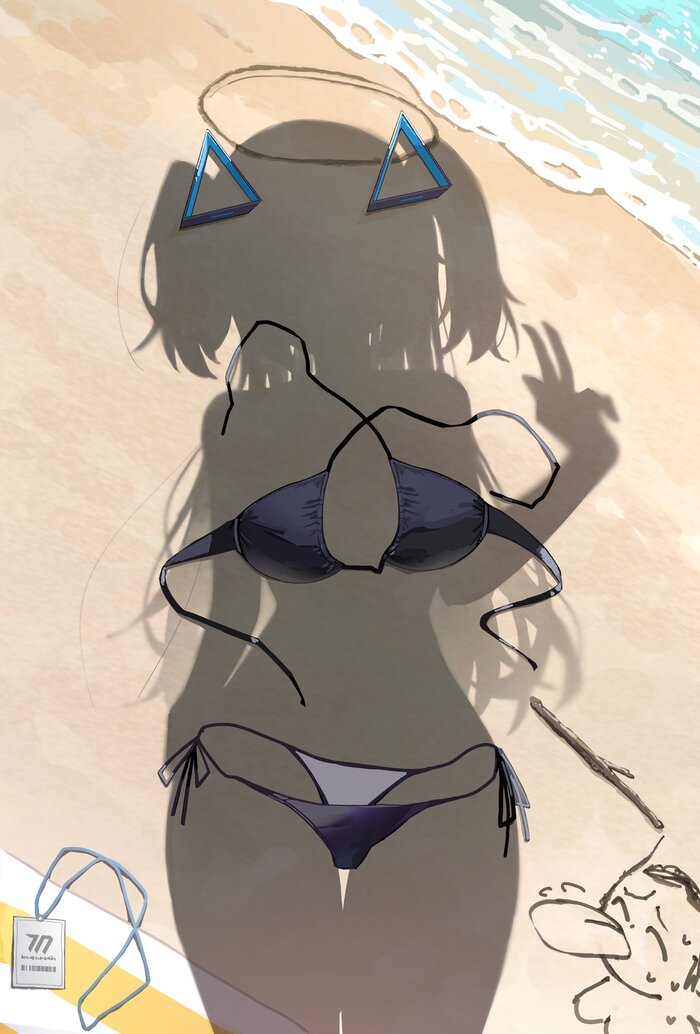Hayase Yuuka #041 , Anime Art, Blue Archive, Hayase Yuuka, , , , , , Dressed shadow