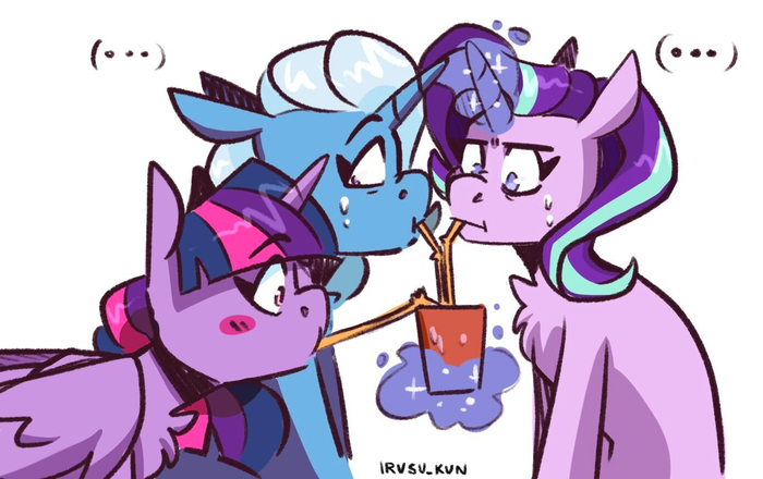        My Little Pony, Ponyart, Starlight Glimmer, Twilight Sparkle, Trixie, Irusu,   