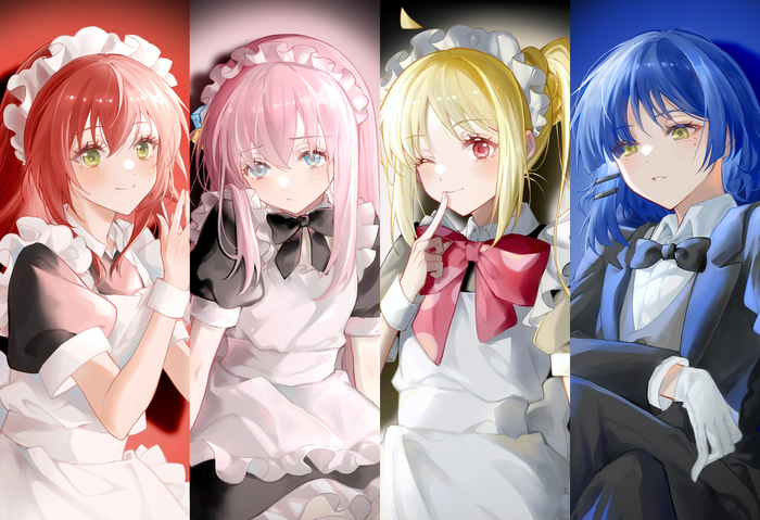   ...  ,     , Anime Art, , Bocchi the Rock!, Kita Ikuyo, Gotou Hitori, Ijichi Nijika, Yamada Ryou, 