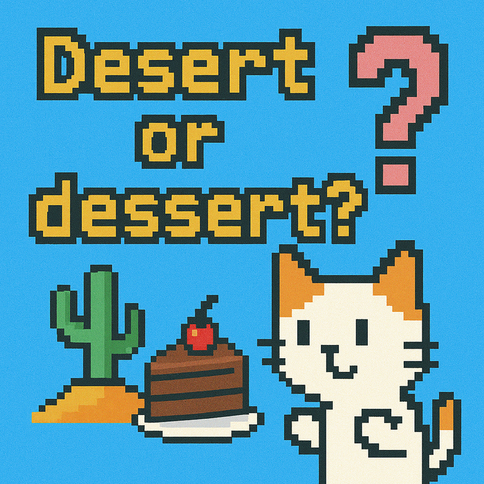 Desert or dessert?     ,      