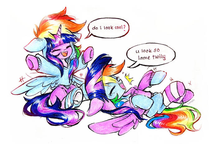  My Little Pony, Liaaqila, Twilight Sparkle, Rainbow Dash