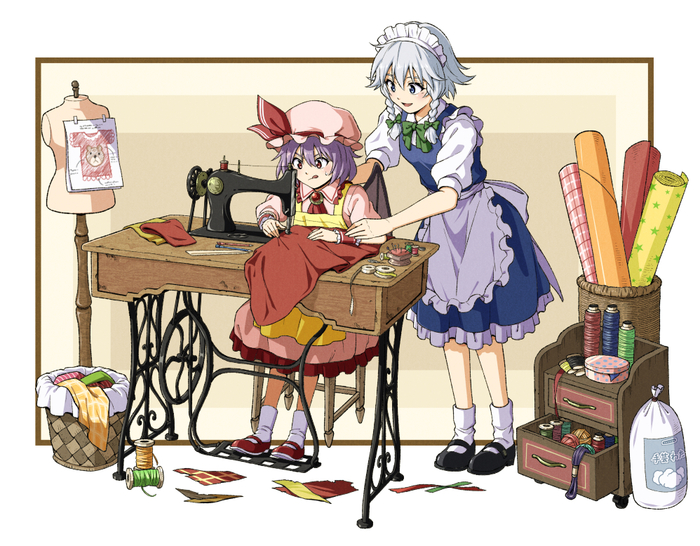    Touhou, Izayoi Sakuya, Remilia Scarlet, Anime Art, Game Art, Inuno rakugaki, , ,  , 
