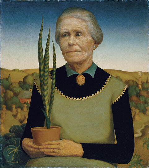 Грант Вуд. «Женщина с цветком», 1929